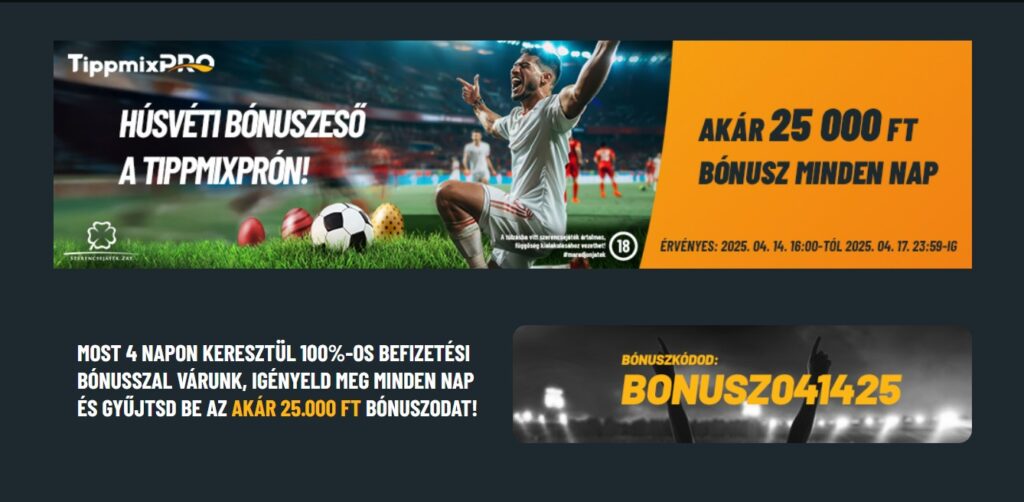 tippmixpro húsvéti meglepetés bónusz a bl-re