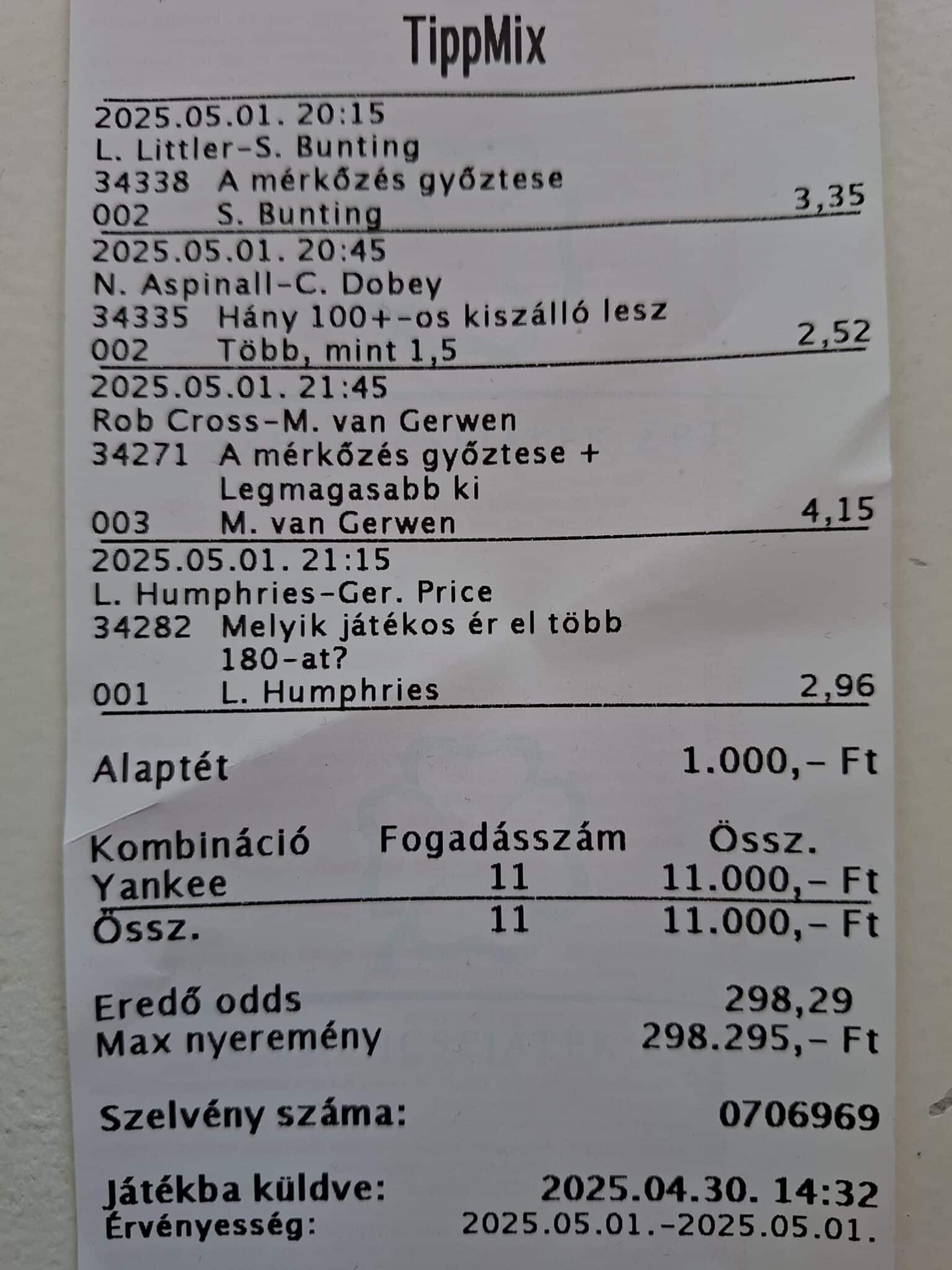 Darts Premier League 2025.05.01.-i szelvény, élő közvetítés