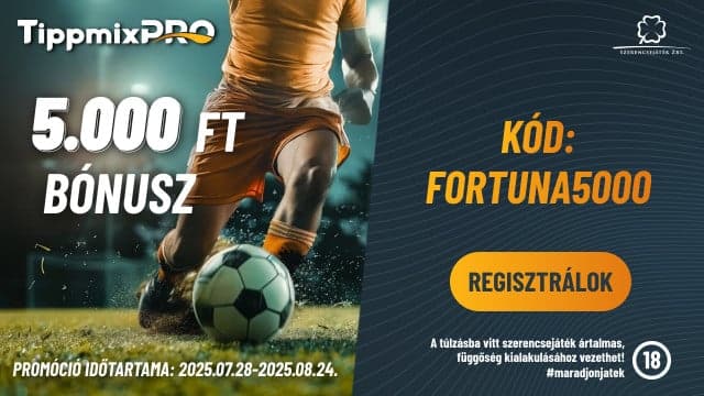 Tippmixpro bónuszkód 2025-ben - FORTUNA5000 - 2