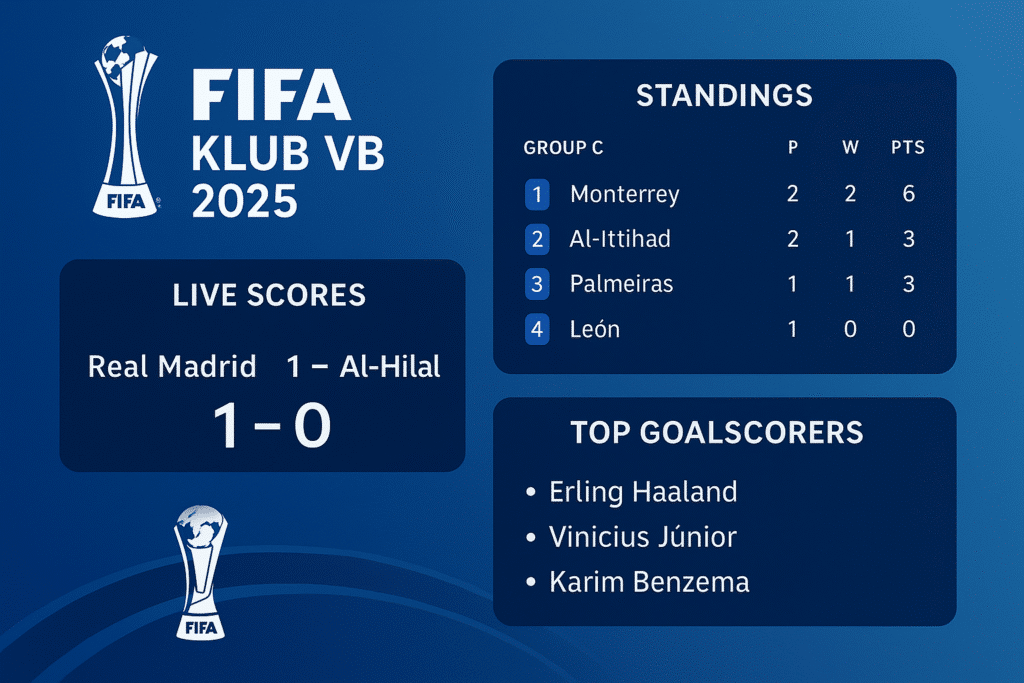 fifa klub vb 2025 élő eredmények