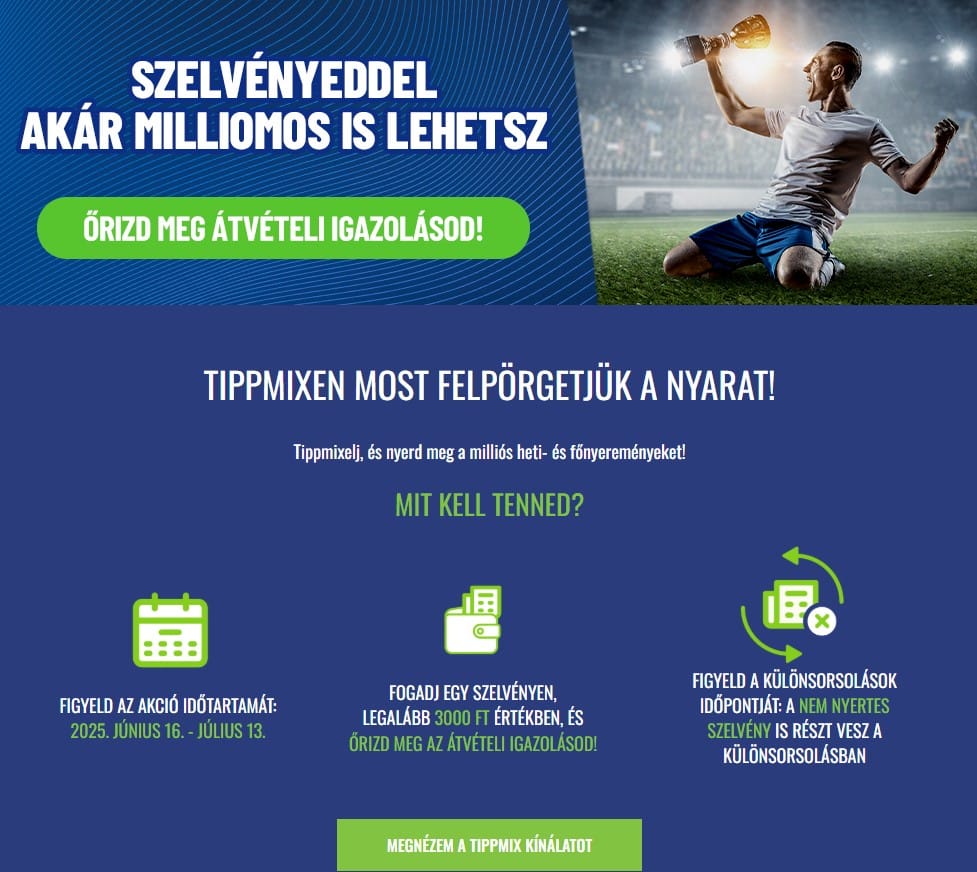 tippmix akció és nyereményjáték