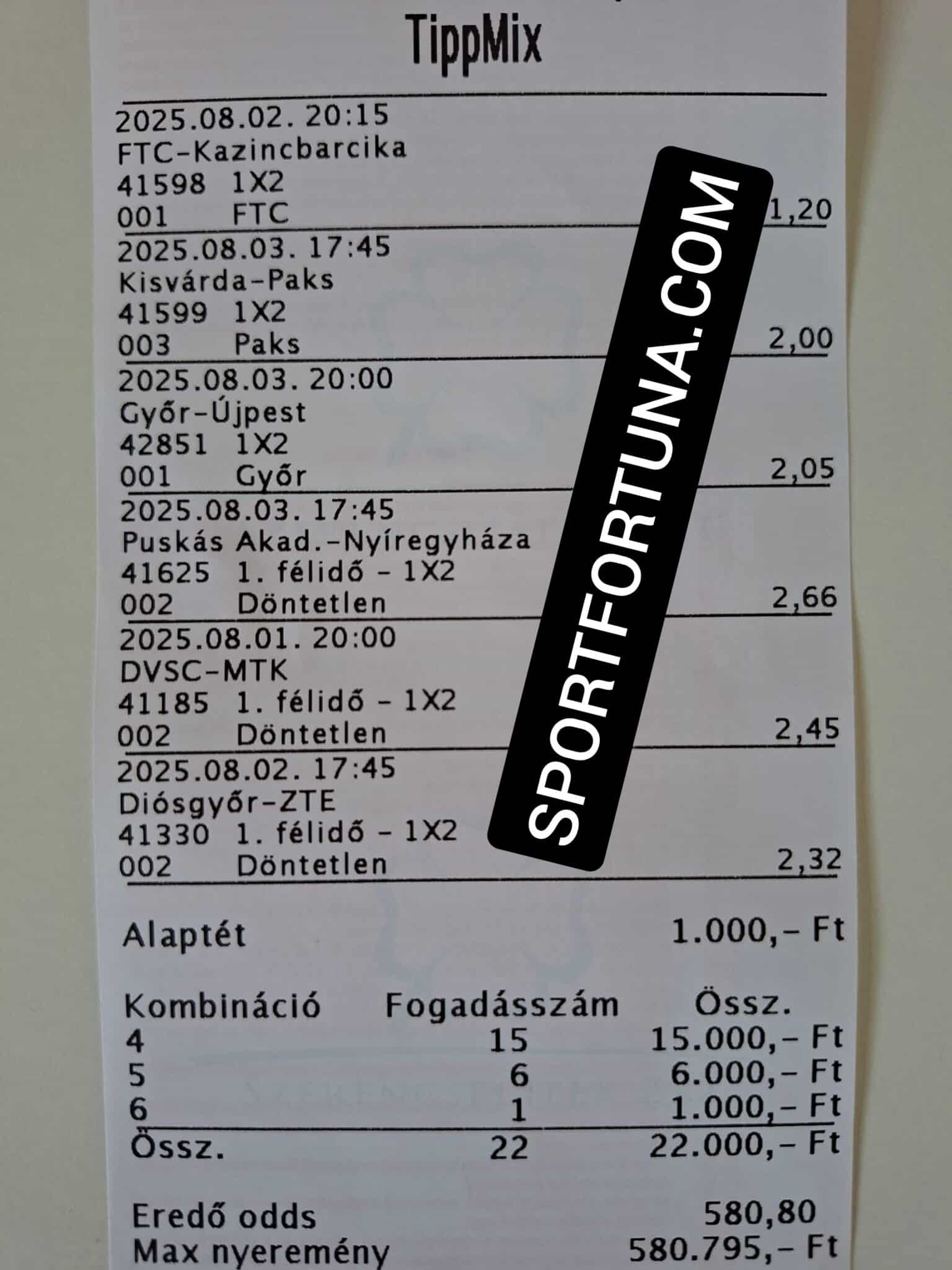 második nb1 forduló tippmix szelvény