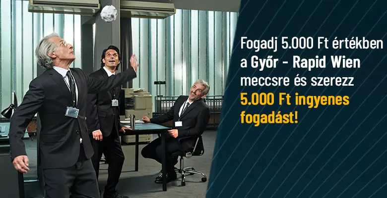 tippmixpro 5000 ft ingyenes fogadás a győr - rapid wien meccsre