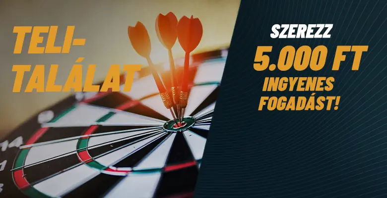 hungarian darts trophy fogadás, 5000 ft ingyenes fogadás