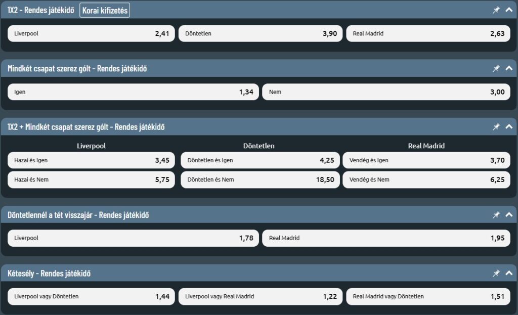 liverpool - real madrid fogadás tippmixpro