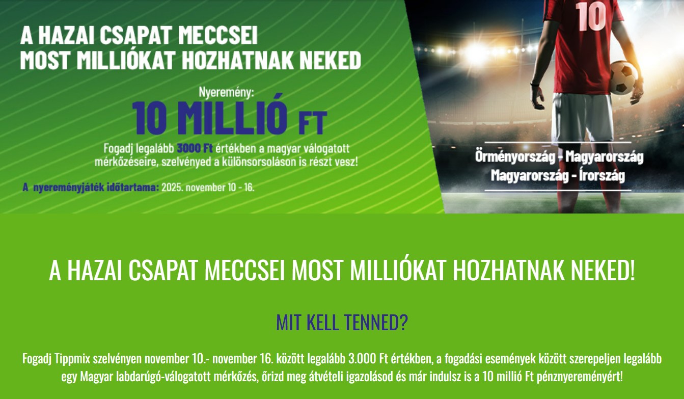 tippmix akció november magyar válogatott meccsére