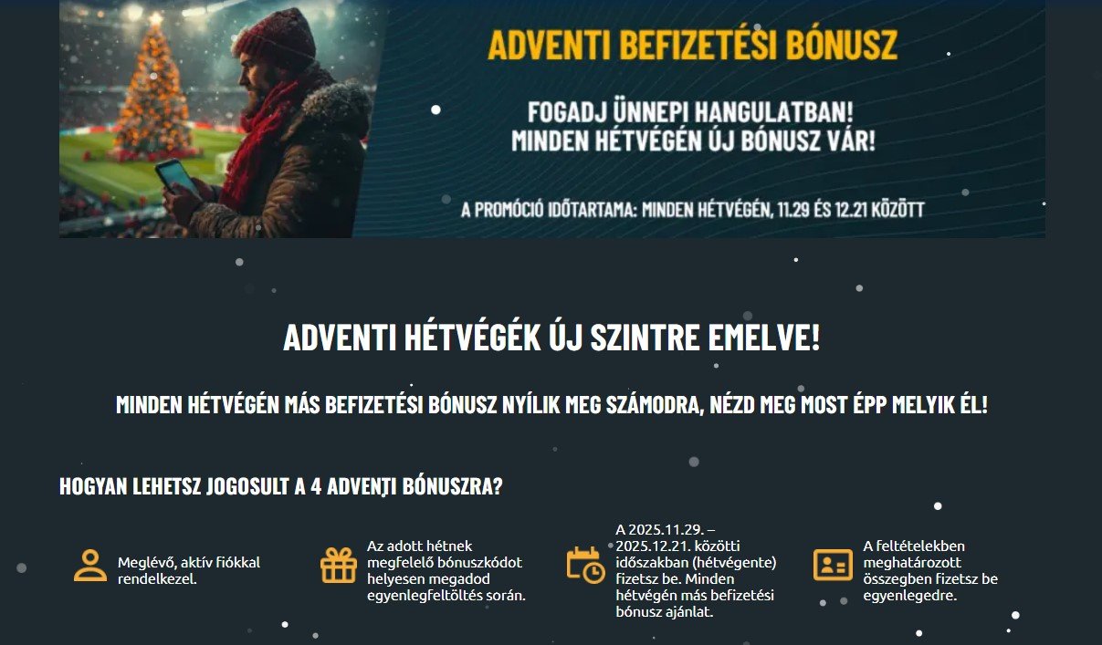 TippmixPRO Adventi Bónusz