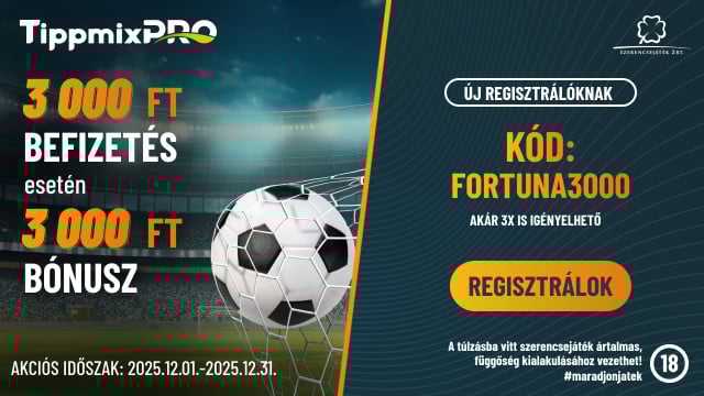 decemberi tippmixpro bónusz 3000 ft ingyenes fogadás
